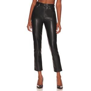 Agolde Recycled Black Leather Riley Long Pant Size 24